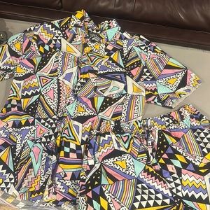 Geo print shirt and shorts